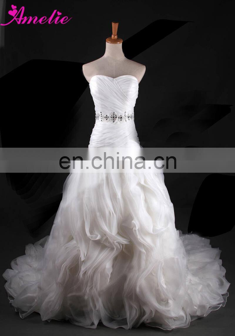 Real Sample Wedding Dress Organza Ruffles Skirt