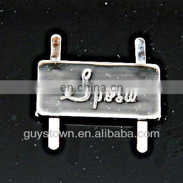 custom alloy metal logo badge plate for Garment Accessories