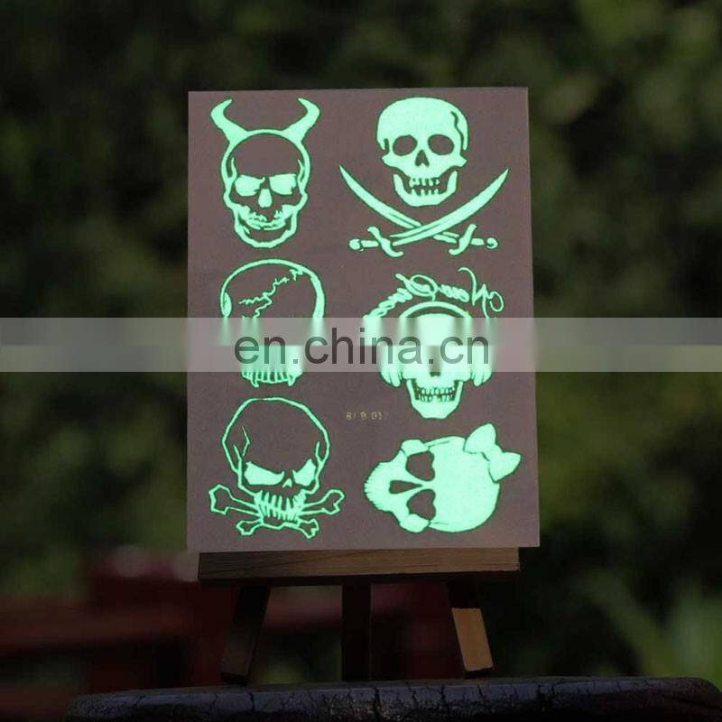 Hot sale 2016 NEW fashion glow in the dark temporary tattoo custom