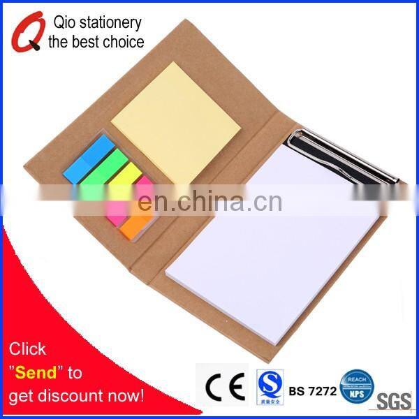 office portable recycled Notepad and booklet with paper clip and self-adhensive papers and clipboard