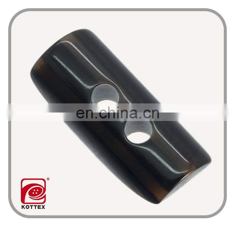 special shaped smooth surface resin imitation horn toggle buttons,2014 plastic toggle button,garment accessories