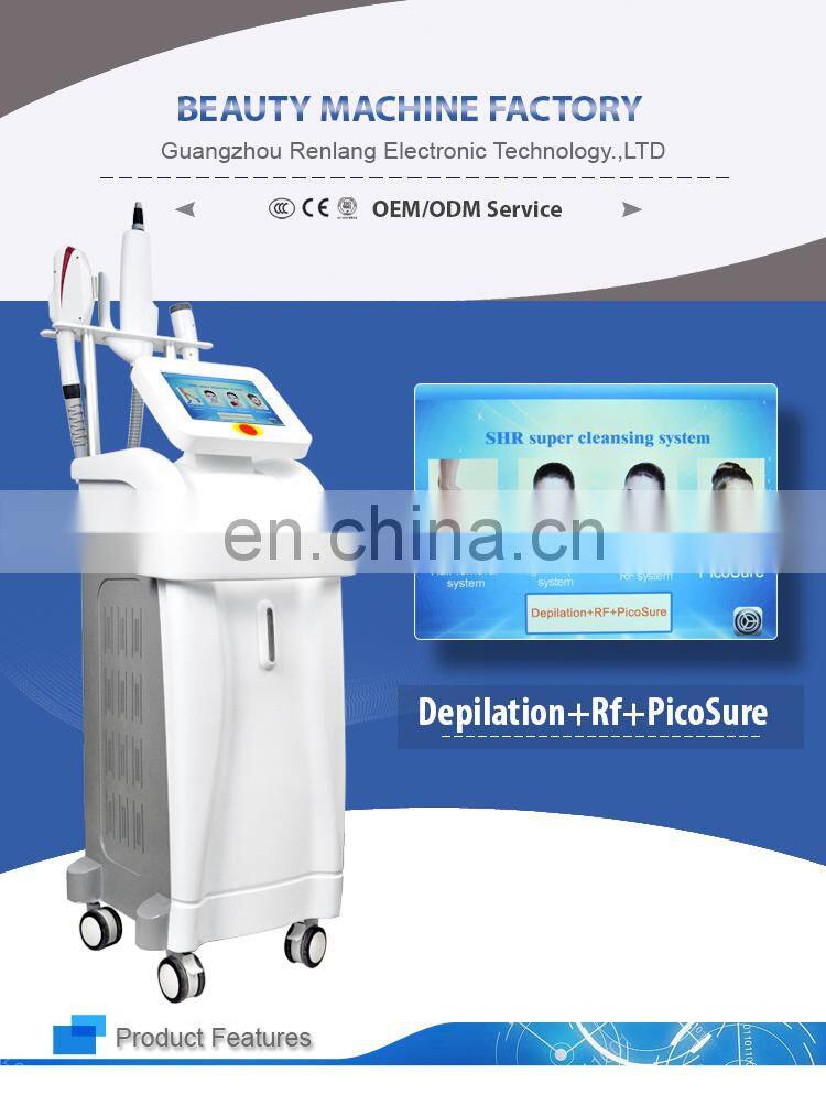Hot selling q-switched nd yag laser  tattoo removal RF  DPL hair removal for women