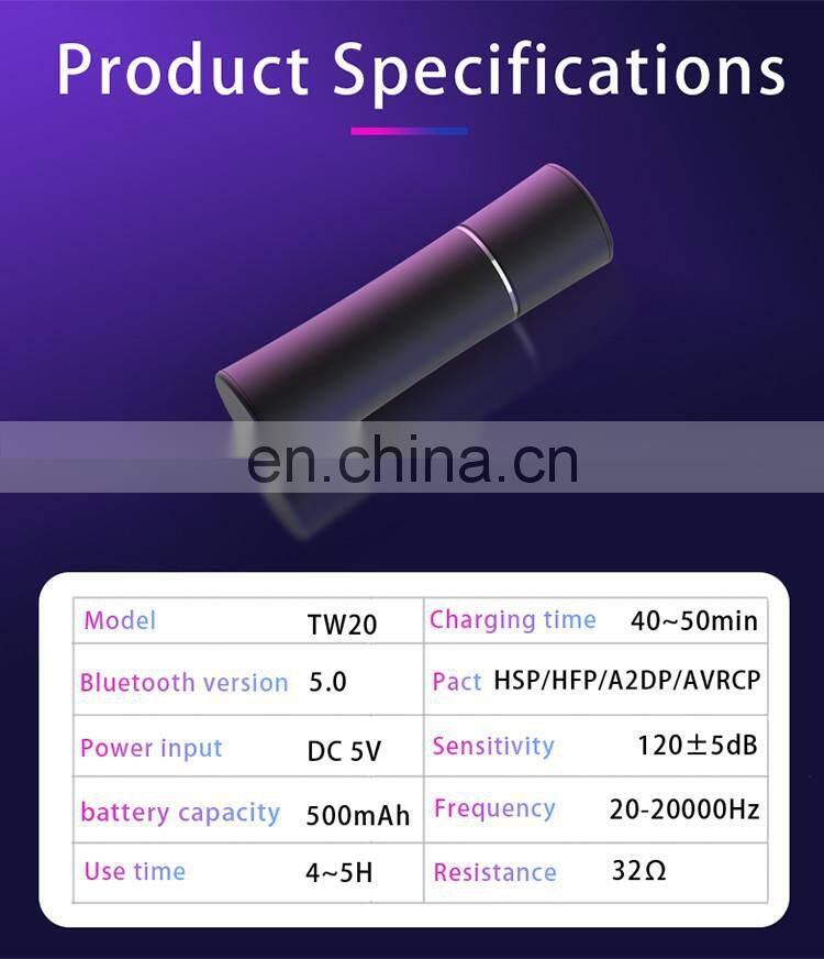 Amazon Hot sale blue tooth 5.0 earphones tws wireless headphone earphones