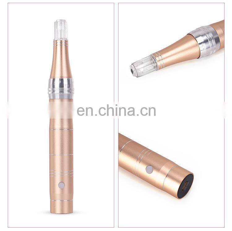 3 Color Derma Pen Electric Machine Five Stage Charging Micro Needle Beauty Instrument
