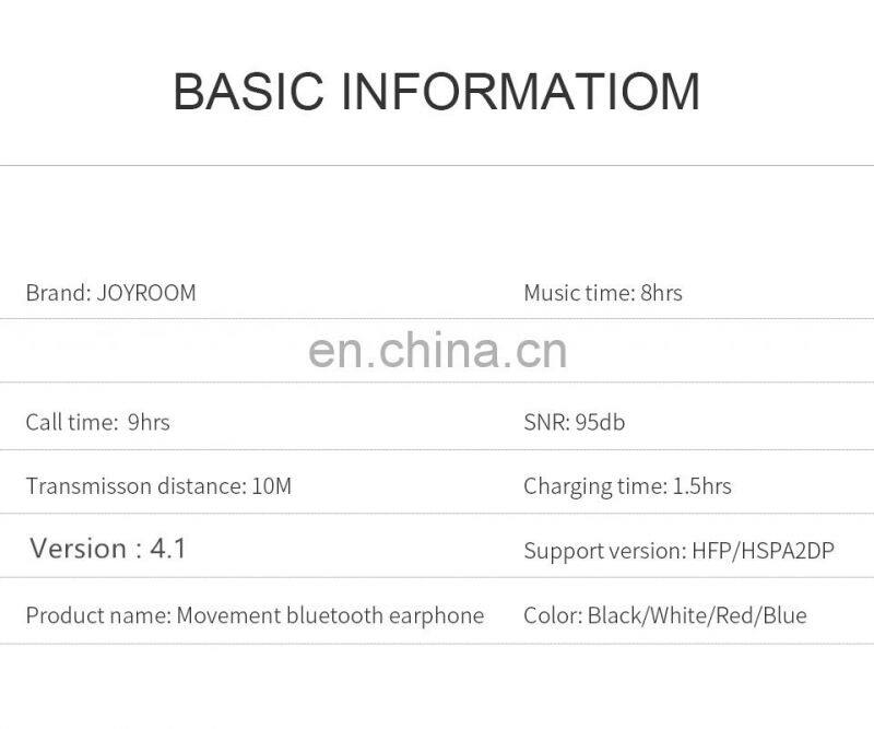 JOYROOM Wireless Earphone In-Ear Headphones IPX 5 Class Waterproof, Wheatproof Sports Earphone Earbuds For Running