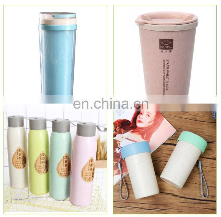 Wholesale Wheat Straw Bottle Double Wall Glass Drinking Water Bottle Bpa Free