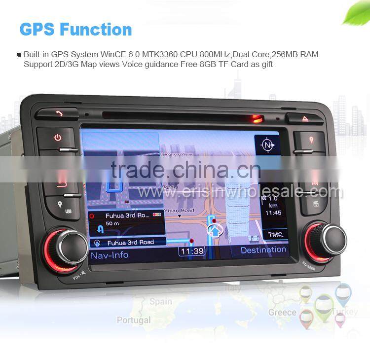 Erisin ES7047A 7" Auto Radio 2 Din Car Media Player for A3 S3 RS3 RNSE-PU