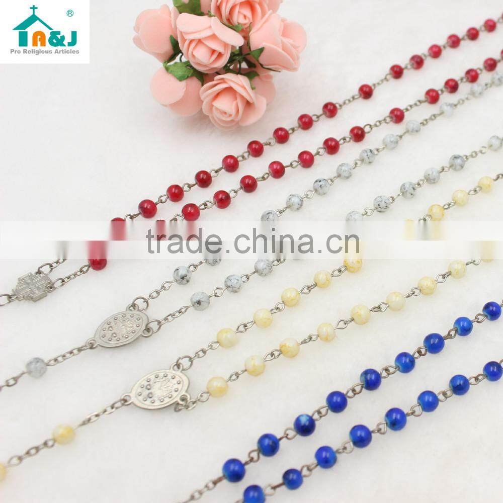 Catholic Glass beads rosary with different colors