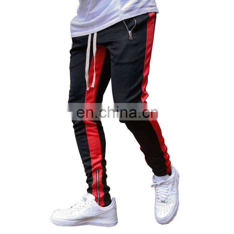 Summer drawstring trousers zipper double pocket long men's sports casual pants