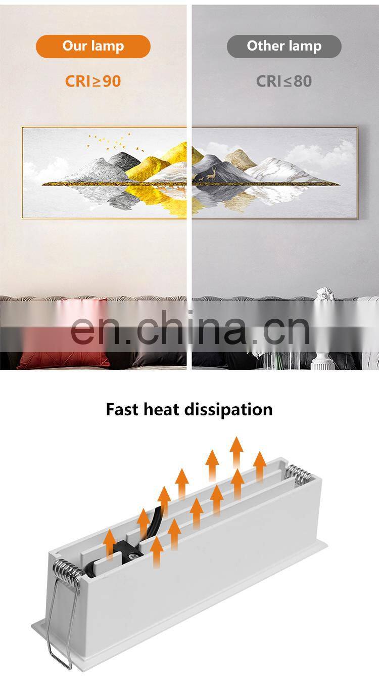 High Quality Dimmable Recessed Showroom Hospital Office Mini Spot Light LED Linear Downlight