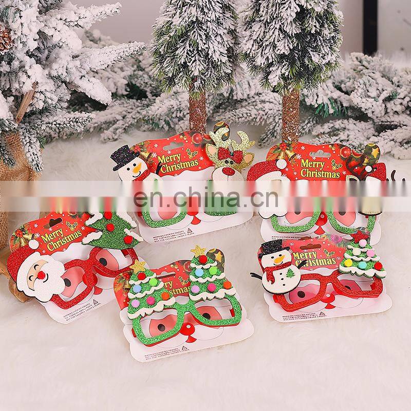 Santa Claus Xmas Tree Elk Glasses Frame Christmas Xmas Cute Cartoon Glasses Frame Christmas gifts for kids