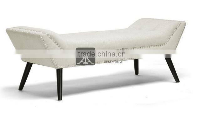 OT-022 Marsha Modern Scroll Arm Bench Bed End Foot Stool