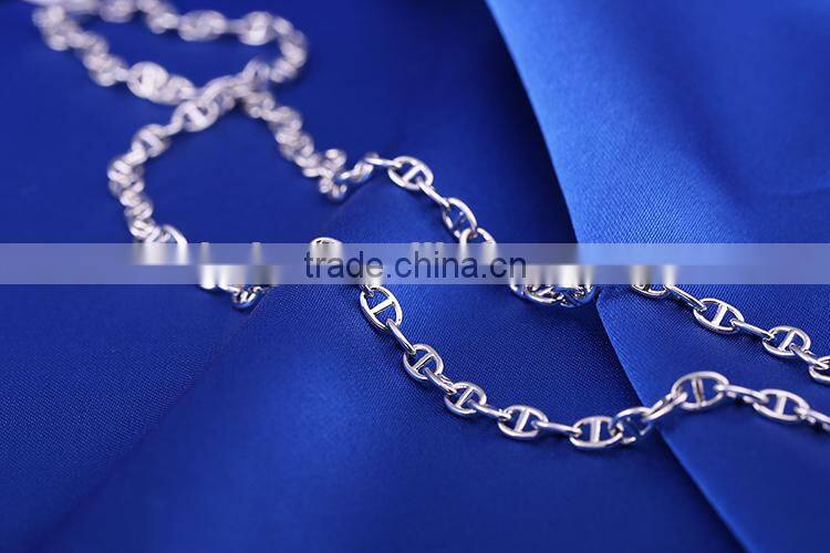 latest jewelry product designs 2015 rhodium plated flat curb chain sun necklace