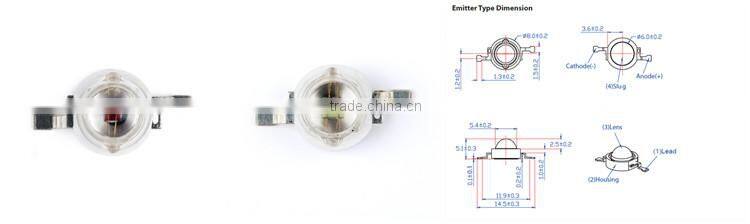Epileds chip 45mil 3 watt Green High Power LED for RGB Wall washer