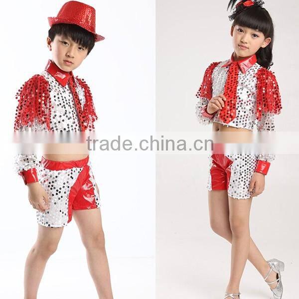 Latest 2016 jazz dance costumes performing children Boys stage costume stage show costumes