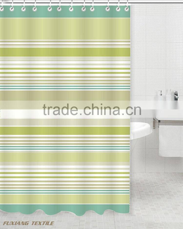 100% Polyester Stripes Printed Shower Curtain
