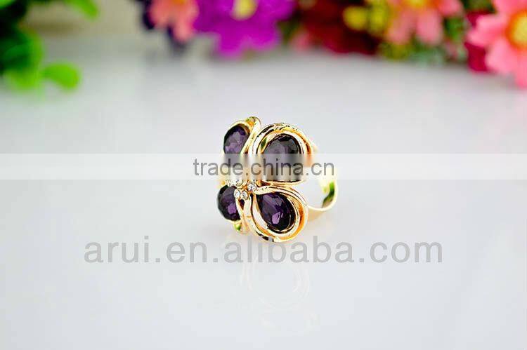 2013 Purple Pretty wedding ring crystal flower rings for women