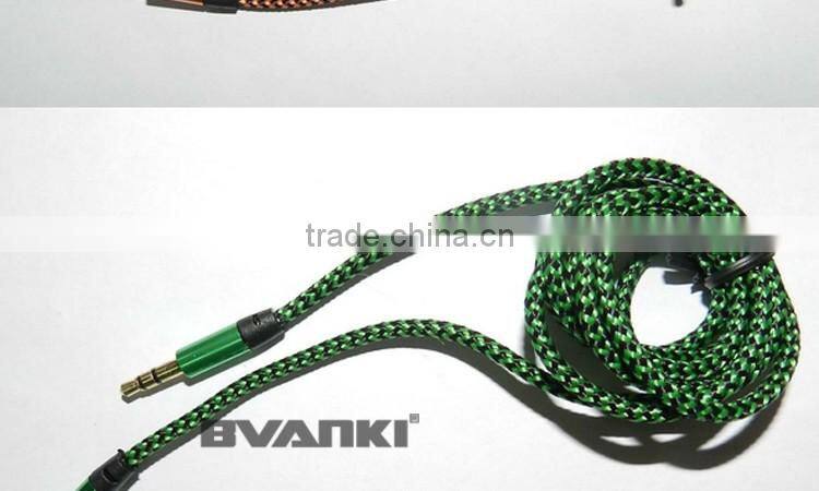 2016 best selling products Braided 3.5mm to 3.5mm aux cable optical audio cable for car stereo mobile phone free samples