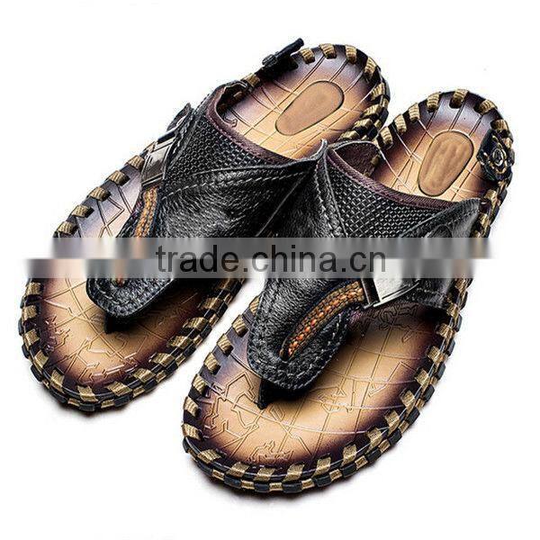 2014 New Design High Quality Wholesale Slippers Men Leather Slippers