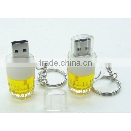 Acrylic usb pendriver beer cup usb flash drive 4gb