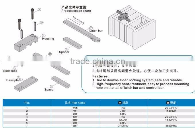 ZZ171Latch lock sets mould parting locks for Plastic Injection Mould