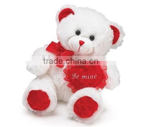 Plush Valentine Bear Toy/Plush Bear For Valentine's Day/White teddy bear with Heart