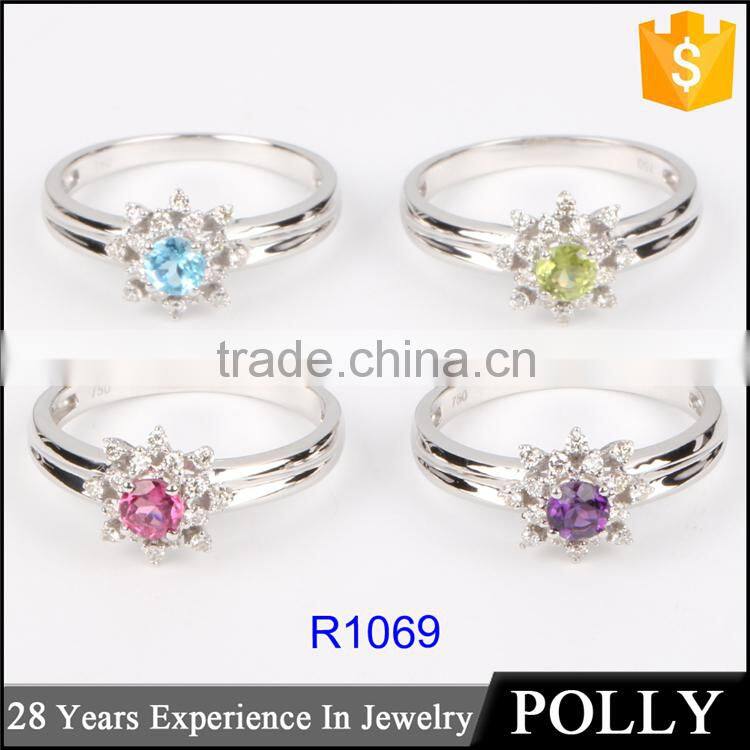 Sartificial stone designs sterling ring Panyu factory process jewelry
