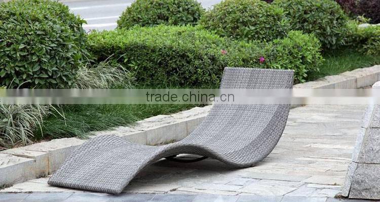 S Type Outdoor Leisure Waterproof Rattan Chairs Curved Baroque French chaise lounge