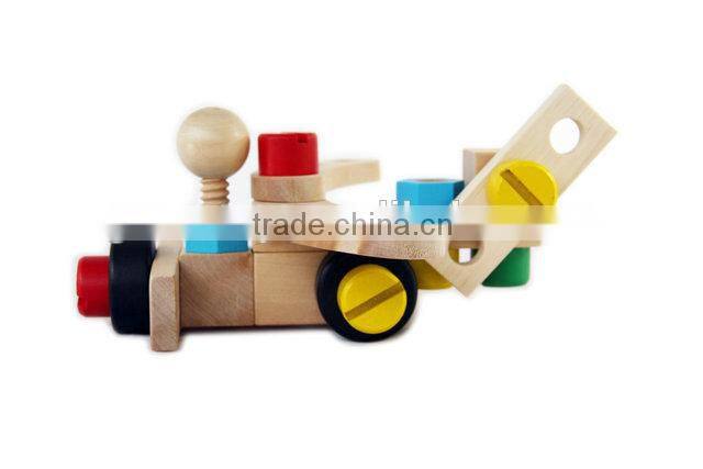 Alterable wooden screw toys ,wooden vehicles toy,wooden toy airplane