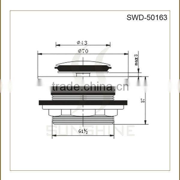 SWD-50163 Bathroom and tolilet brass bathtub waste drain