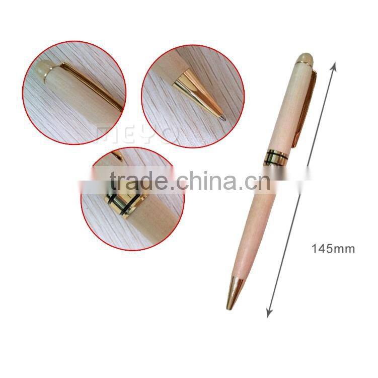 Official ping wood ball point pen and PU notebook wedding set