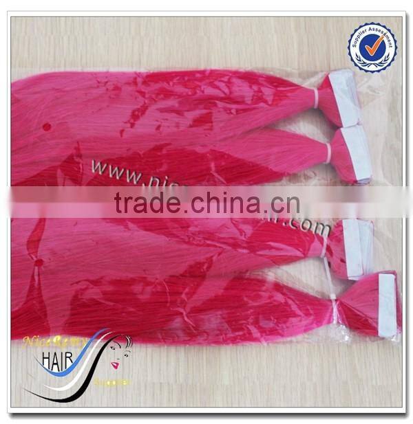 Wholesale tape hair extensions african american human tape hair extensions pink hair tape