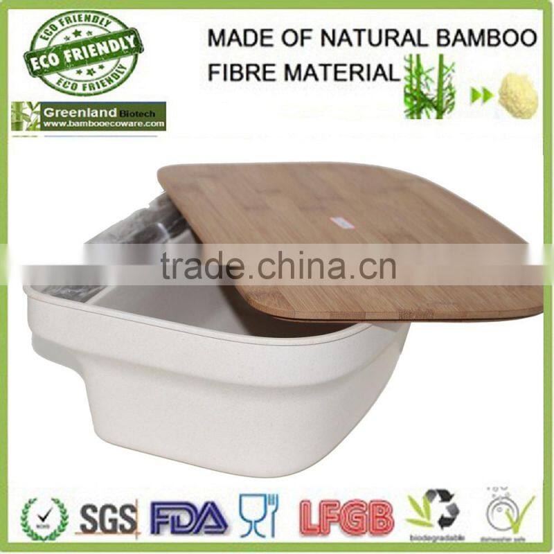 bamboo fiber lunch food storage box,bamboo fiber bread bin