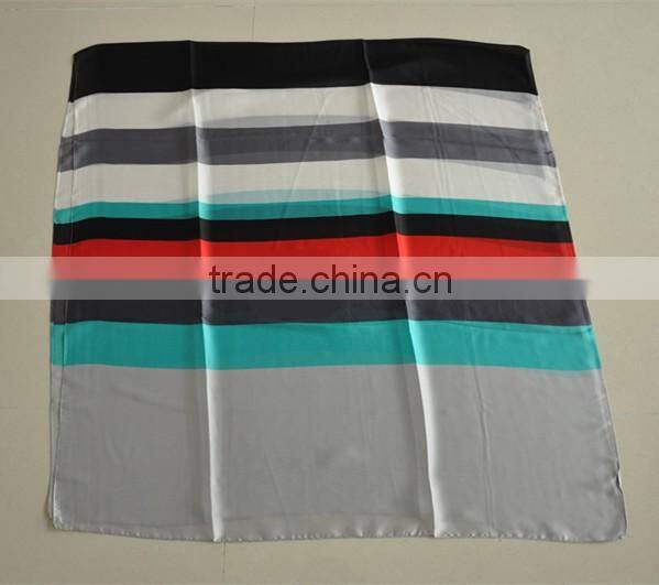 cheap factory 100% polyester silk-like strip scarf