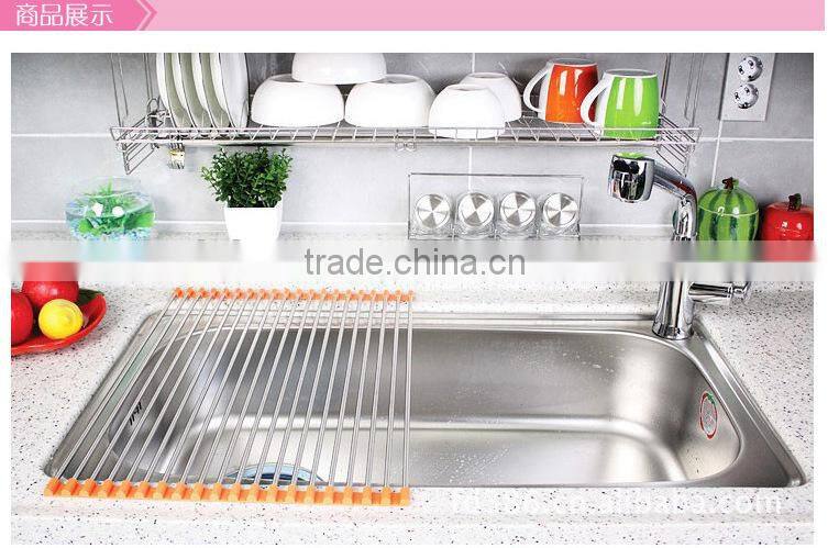 Bonunion stainless steel draining rack draining dish rack adjustable kitchen drawer basket