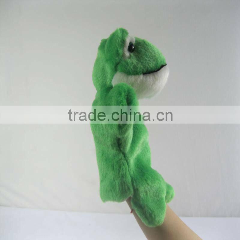 Funny plush frog hand puppet