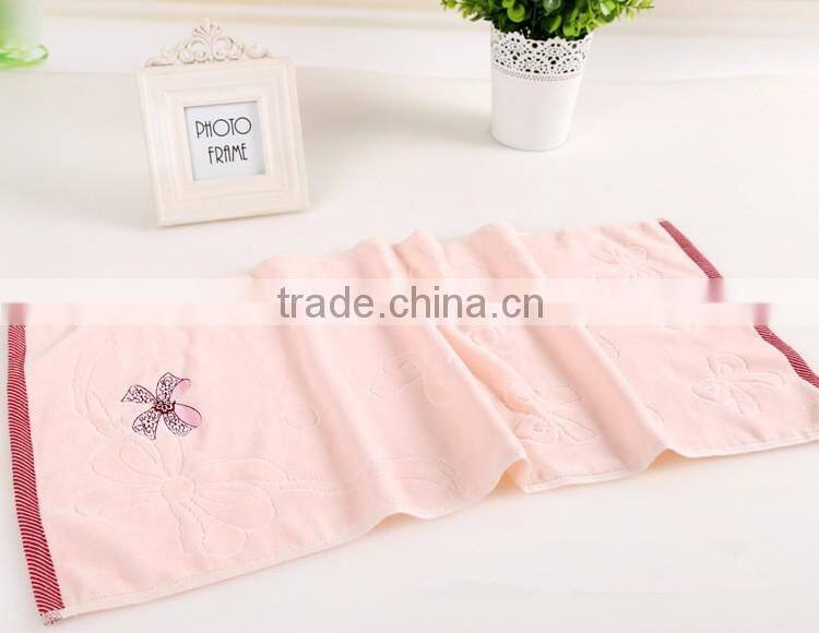 Factory Price Cotton Embroidered Butterfly Cut Pile Face Towel