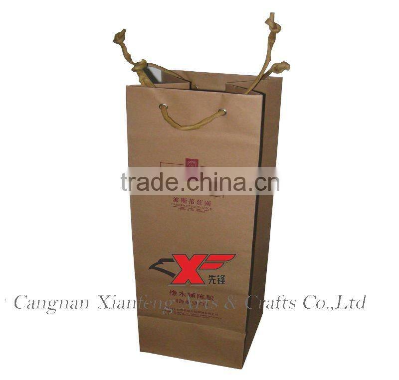 2015 Customized bottle paper red wine bag
