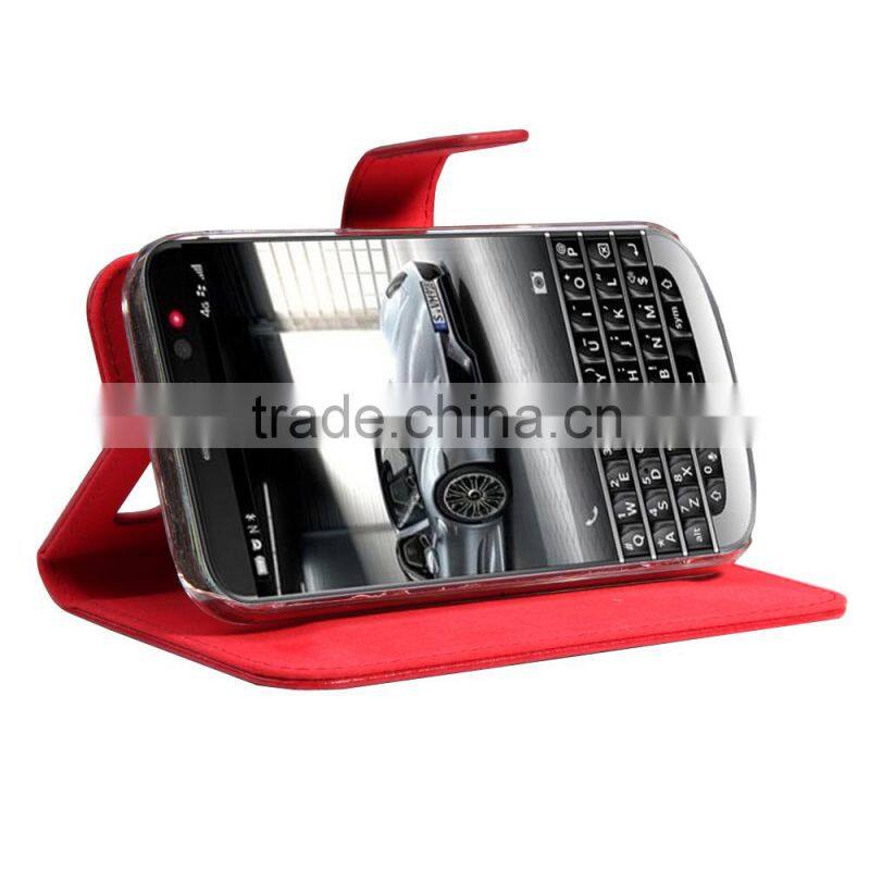 PU wallet case for Blackberry Q20 with credit card slot