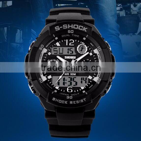 2016 Outdoor Sport Water Resistant Digital LED Quartz Watches Bezel Japan Movt Chrongograph Electronic Wrist Sports Watch
