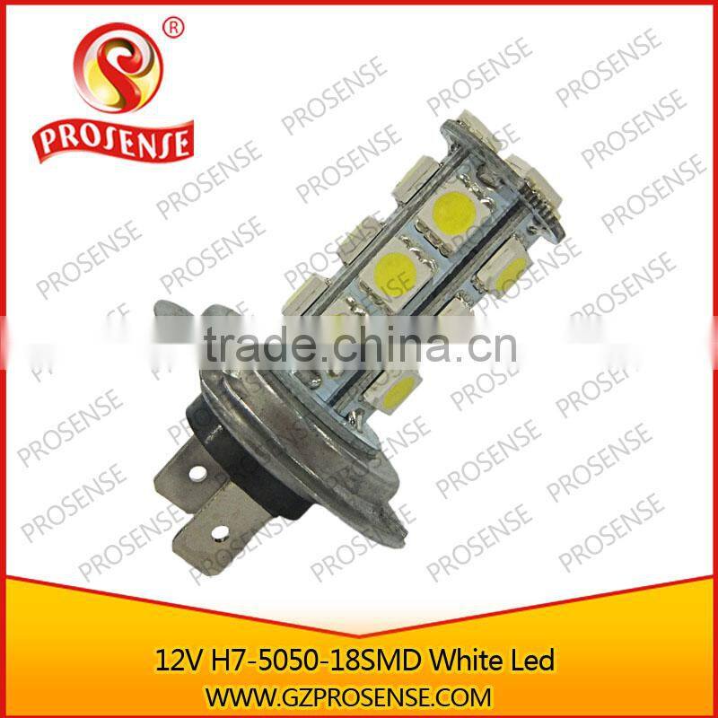 Hot sell klarheit auto high power 60w h7 cree car Led 12V 5050-18SMD H7 Headlight