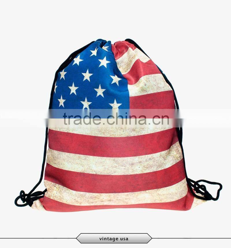 Durable polyester men sport drawstring shoes backpacks