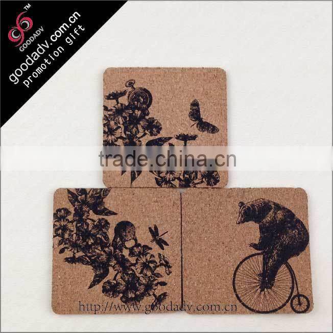 Beauty pattern promotion gifts MDF cork placemat
