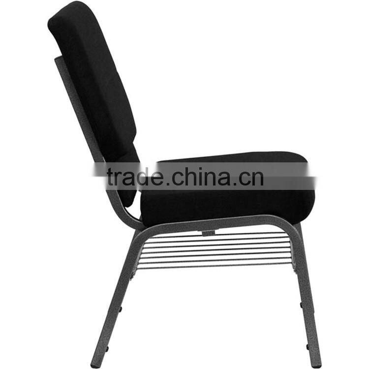 Fashionable durable steel tube Material church chair with bookrack