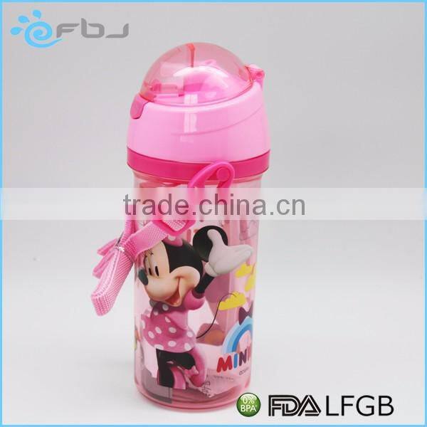 BPA FREE Cartoon Plastic Kids Water Bottle With Straw ~