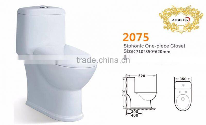 2075 China bathroom modular homes siphonic wc water closet one piece toilet