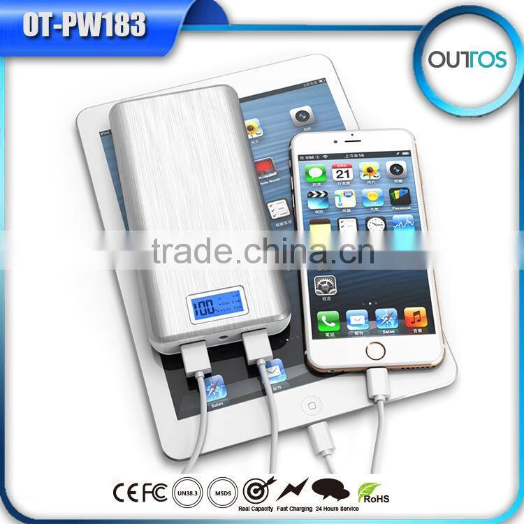 2015 New Arrival Dual USB 16000mAh Fast Charging Power Bank Battery Charger