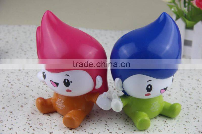 plastic pvc house shape coin bank with lock for kids