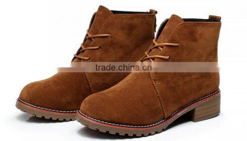 2016 fashion flat leather boot for ladies for woman made in China