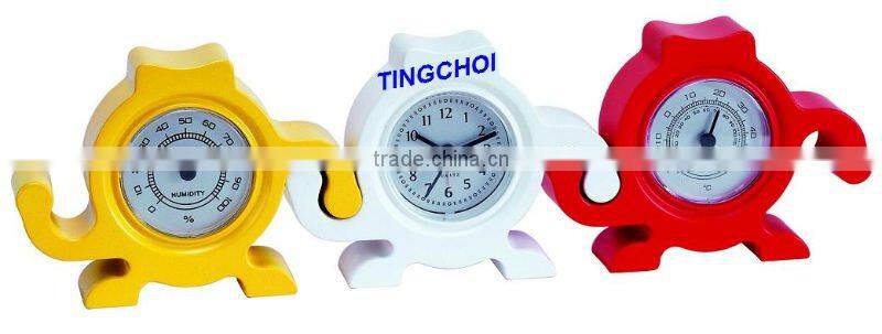 analog weather station clock with themometer & hygrometer & barometer